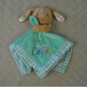 Baby Starters My First Easter Bunny Rabbit Lovey Security Blanket Green Gingham